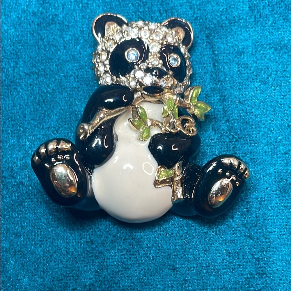 Black and White Panda Jewelry Brooch